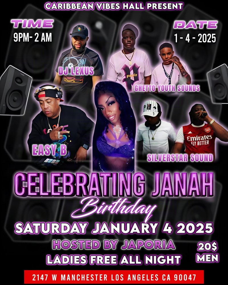 Event flyer: Celebrating Janah's Birthday