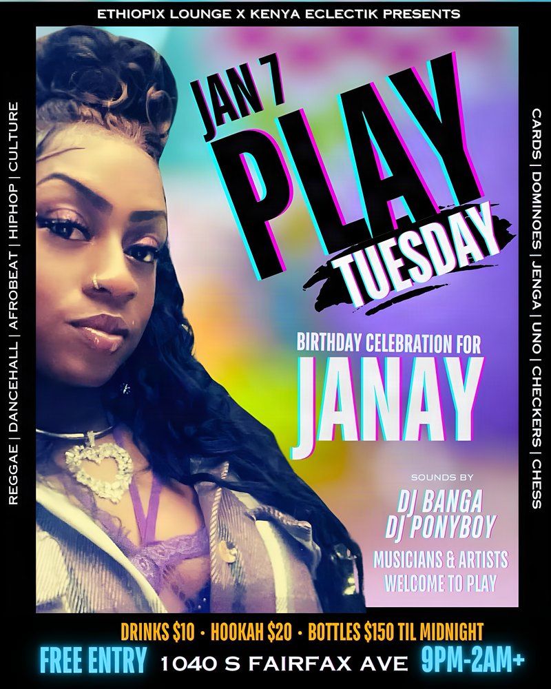 Event flyer: Play Tuesday