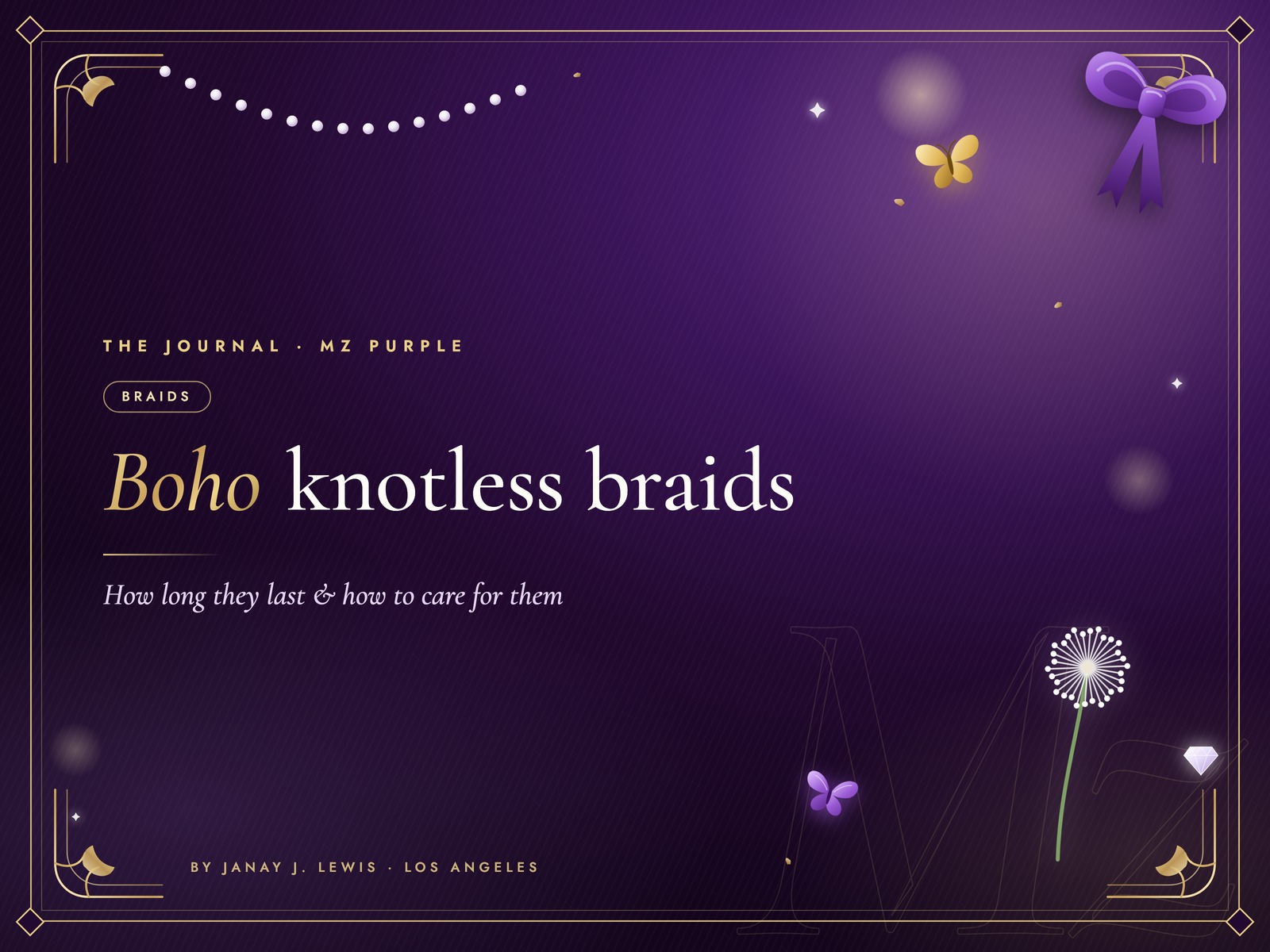 Mz Purple Journal cover: Boho knotless braids