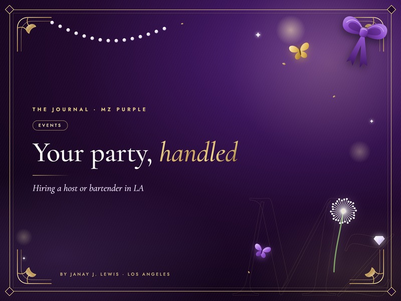 Mz Purple Journal cover: Hiring a host or bartender in Los Angeles