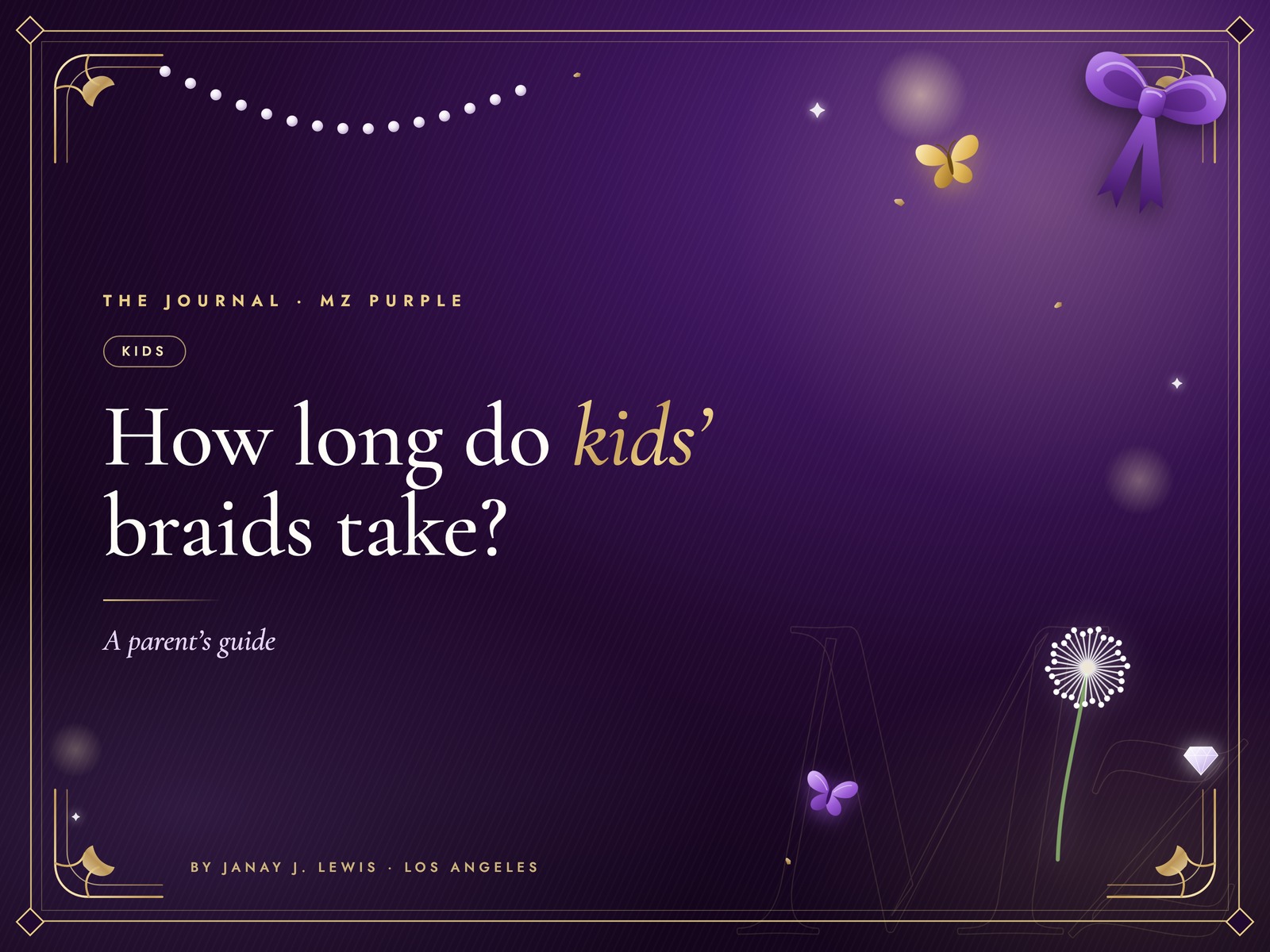 Mz Purple Journal cover: How long do kids' braids take