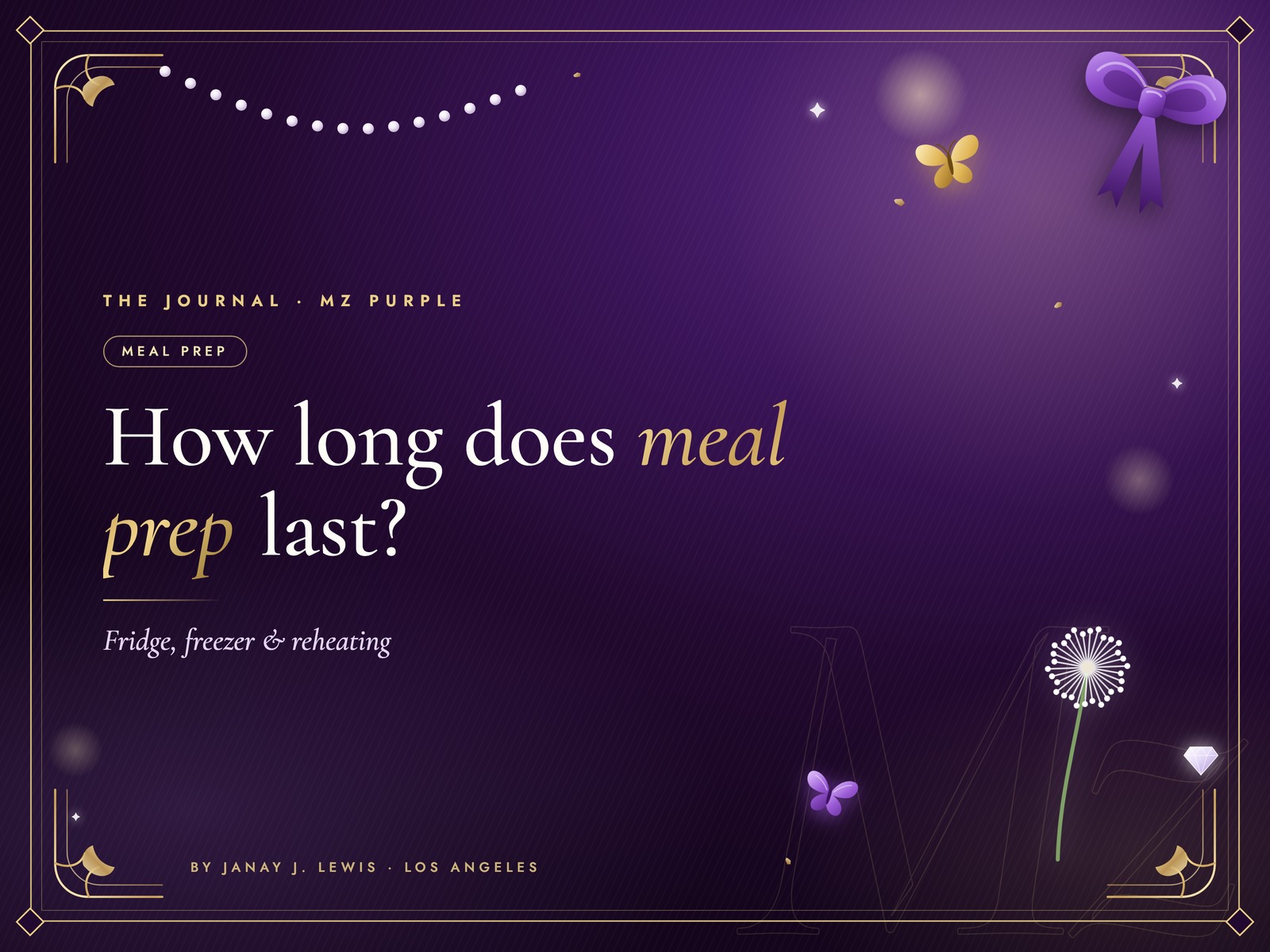 Mz Purple Journal cover: How long does meal prep last in the fridge