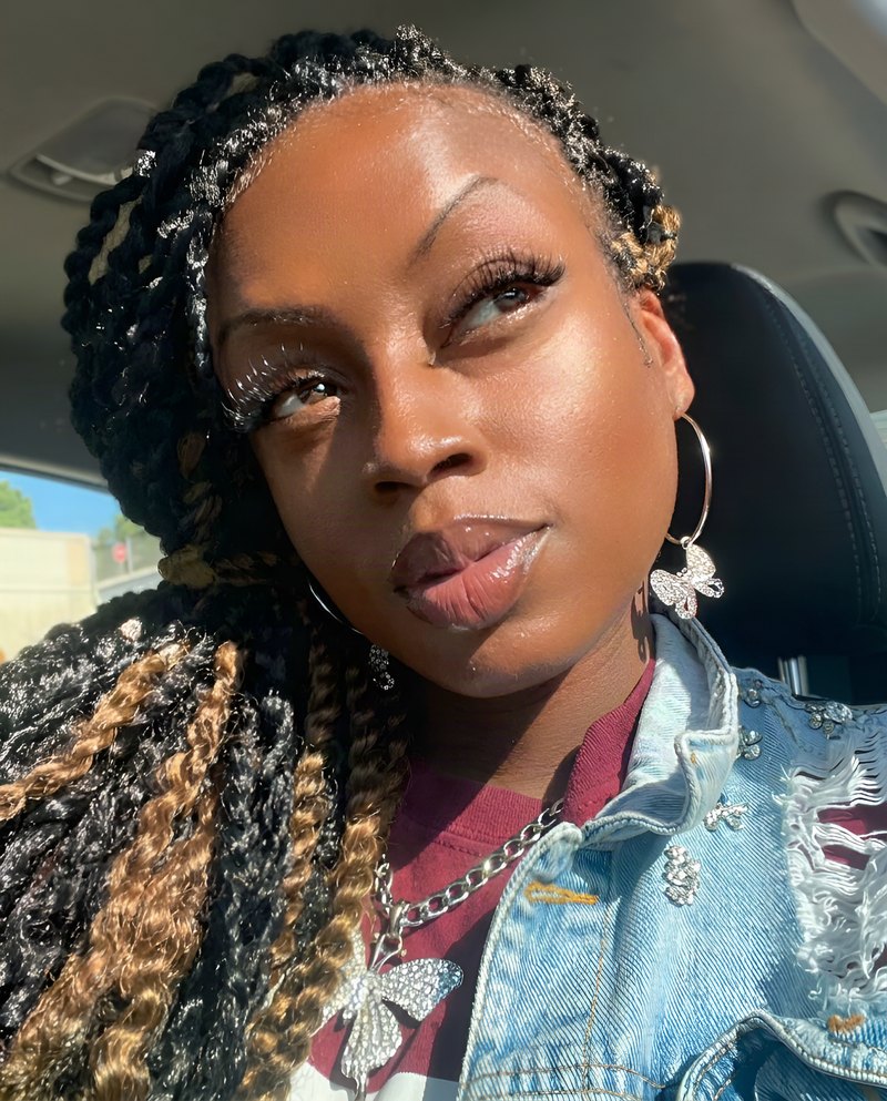 Janay Lewis wearing Honey ombre twists