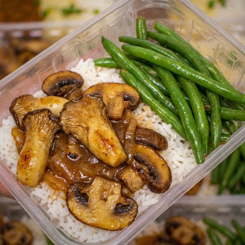 Smothered Mushrooms & Rice